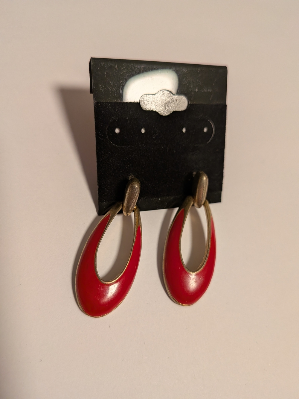 Red Teardrop Hoop Earrings - Women Jewelry